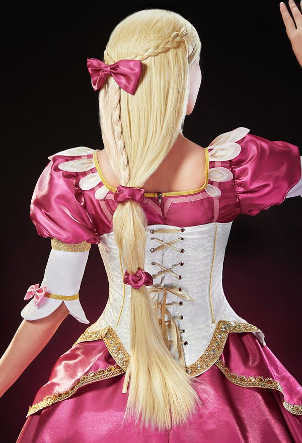 Barbara Dancing Princesses Genevieve Cosplay Wig Light Blonde 27.56-inch Long Braided Lace Wig