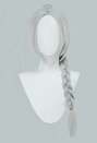 Baldur's Gate Shadowheart Peluca de Cosplay Peluca de Cola de Caballo Larga Blanca