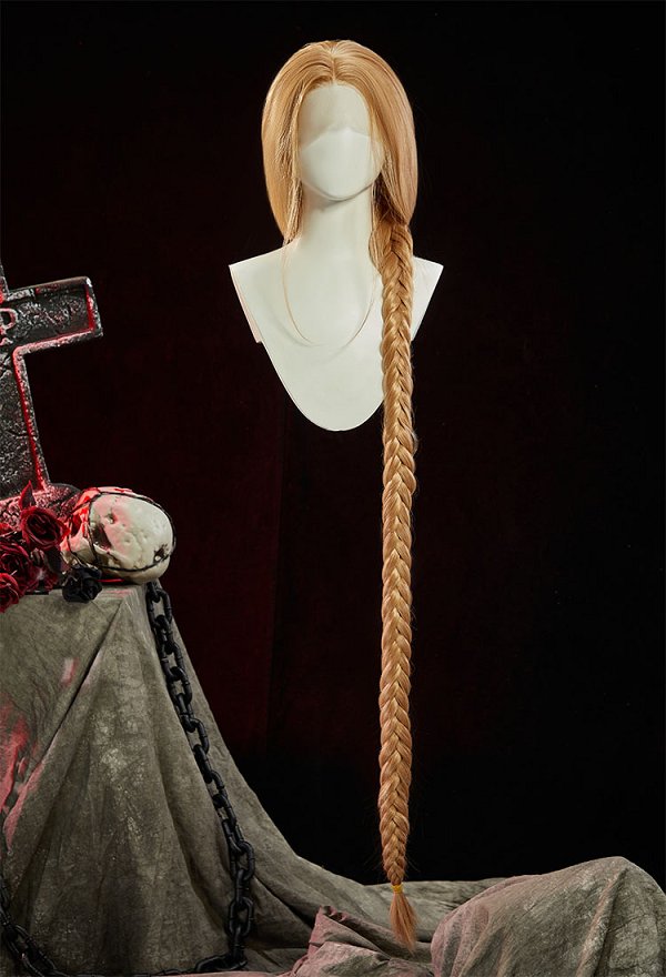 Peluca cosplay de Orin de Baldur's Gate con mechas doradas peluca trenzada de 130 cm de largo