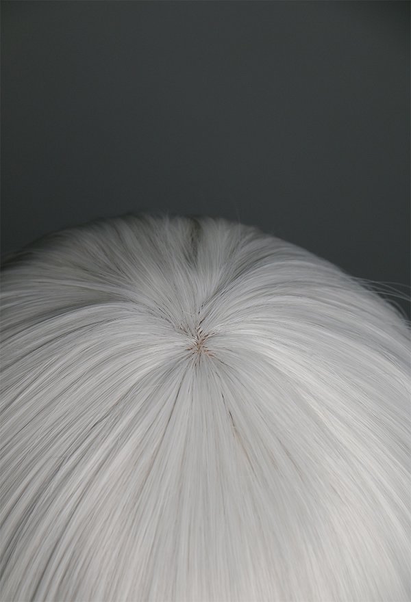 Sister Nun Cosplay Wig Silver White Long Straight Wig with Bangs