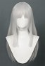 Sister Nun Cosplay Wig White Silver Long Straight Wig with Bangs