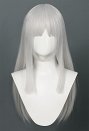 Sister Nun Cosplay Wig White Silver Long Straight Wig with Bangs