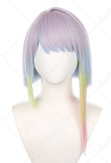 Cyberpunk: Edgerunners Cosplay de Lucy Peluca Corta de Color Degradado