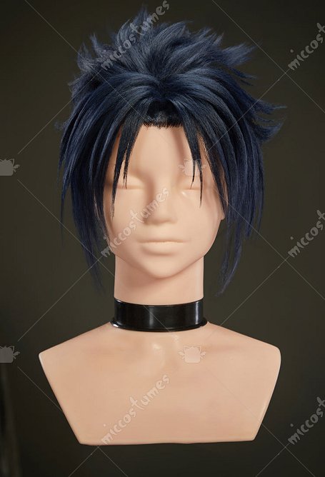 Cyberpunk 2 D Cosplay Wig Dark Blue Short Wig