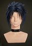 Peluca de Cosplay Cyberpunk 2D Corta Azul Oscuro