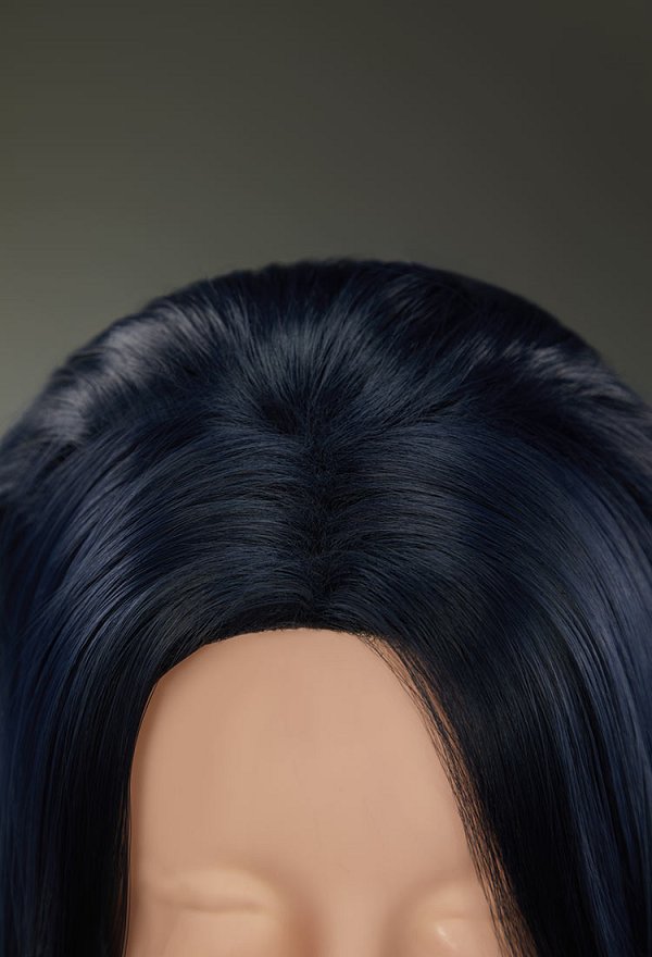 Peluca de Cosplay Cyberpunk 2D Corta Azul Oscuro