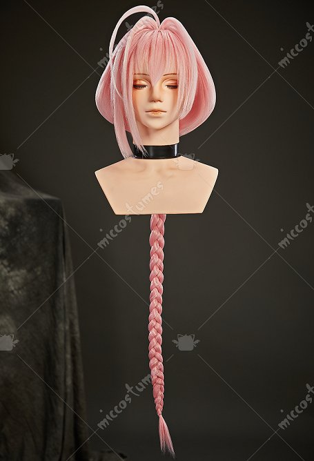 Cyberpunk 2 Talia Cosplay Wig Pink Long Braided Wig