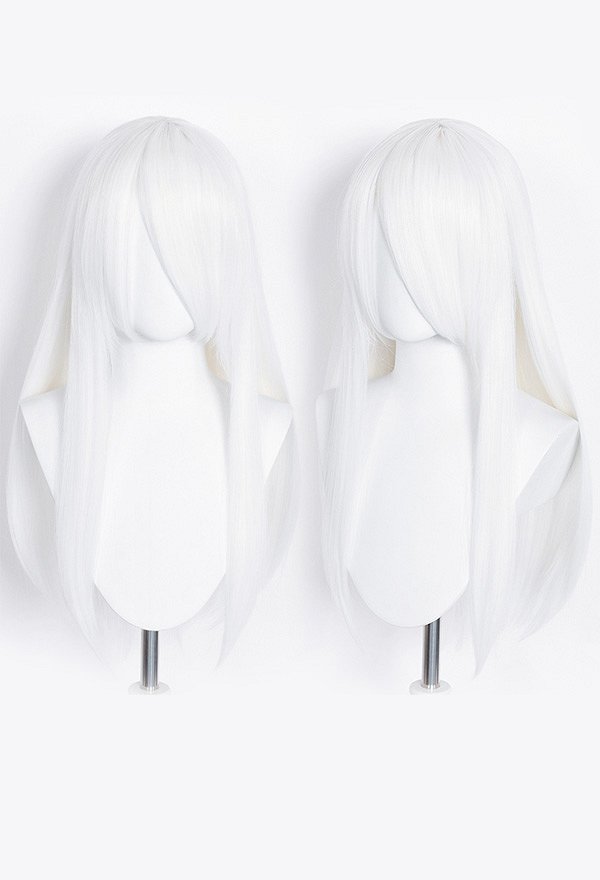 Long Straight Wig with Long Bangs Multicolor Optional Cosplay Wig