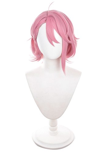 DDD Aira Shiratori Perruque Cosplay Perruque courte rose avec résille