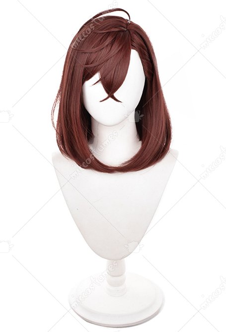 DDD Momo Ayase Perruque Cosplay Perruque courte brun-rouge avec résille