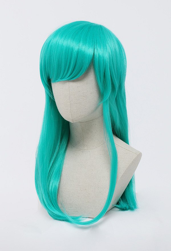 Anime Bulma Green Straight Long Cosplay Wig