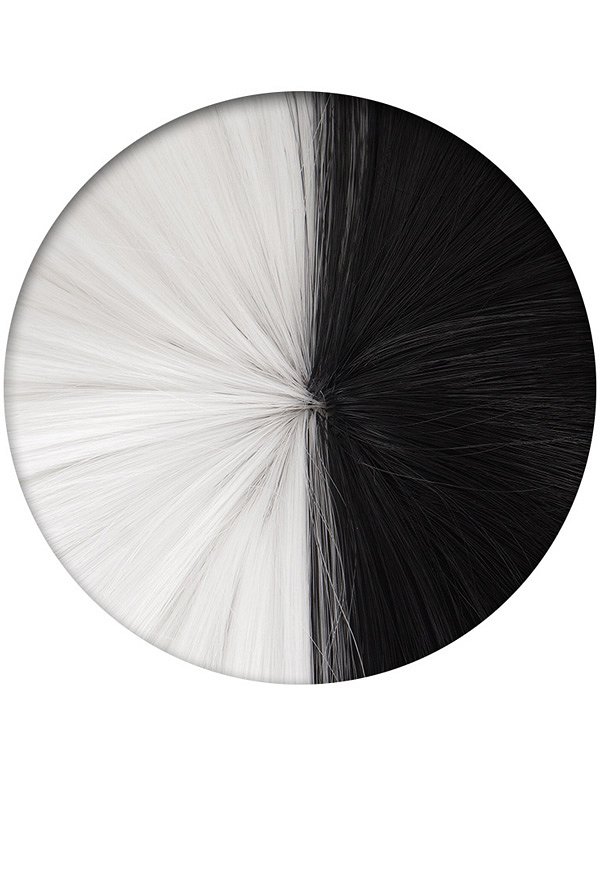 Danganronpa Monokuma Kimono Half Black White Double Tail Cosplay Wig
