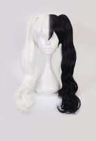 Danganronpa Monokuma Cosplay Perruque Longue Mixte de Blanc et Noir Danganronpa Monokuma Cosplay Perruque Longue Mixte de Blanc et Noir