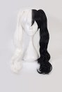 Danganronpa Monokuma Kimono Half Black White Double Tail Cosplay Wig