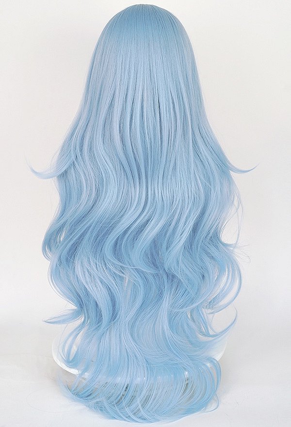 Mobile Suit Girl MS Girl Blue Long Curly Cosplay Wig