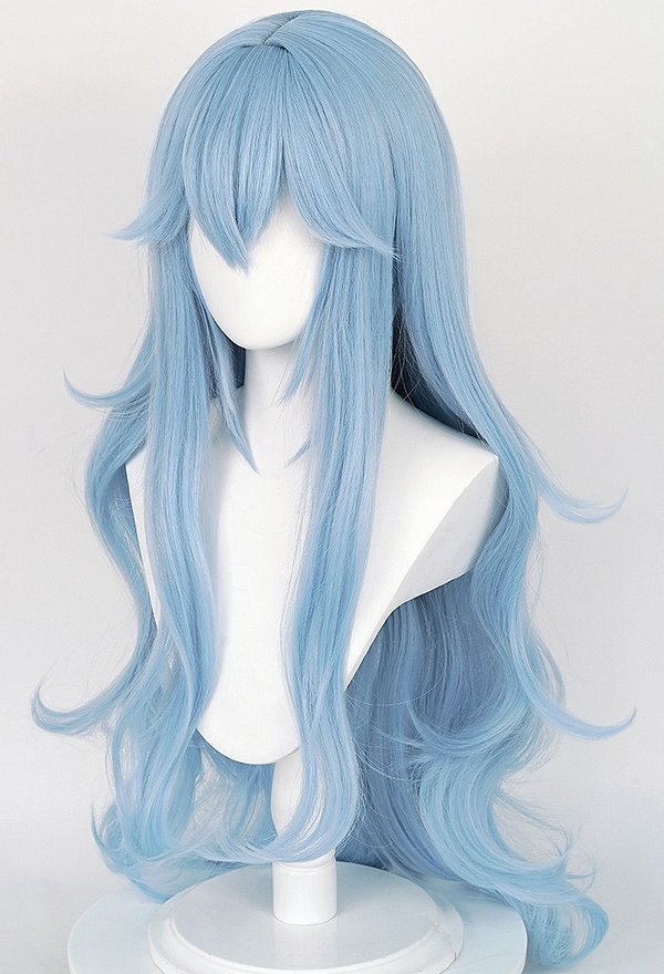 Mobile Suit Girl MS Girl Blue Long Curly Cosplay Wig