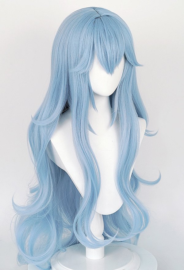 Mobile Suit Girl MS Girl Blue Long Curly Cosplay Wig