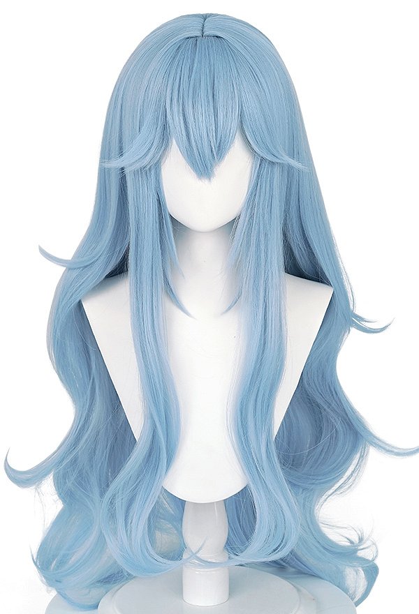 Mobile Suit Girl MS Girl Blue Long Curly Cosplay Wig