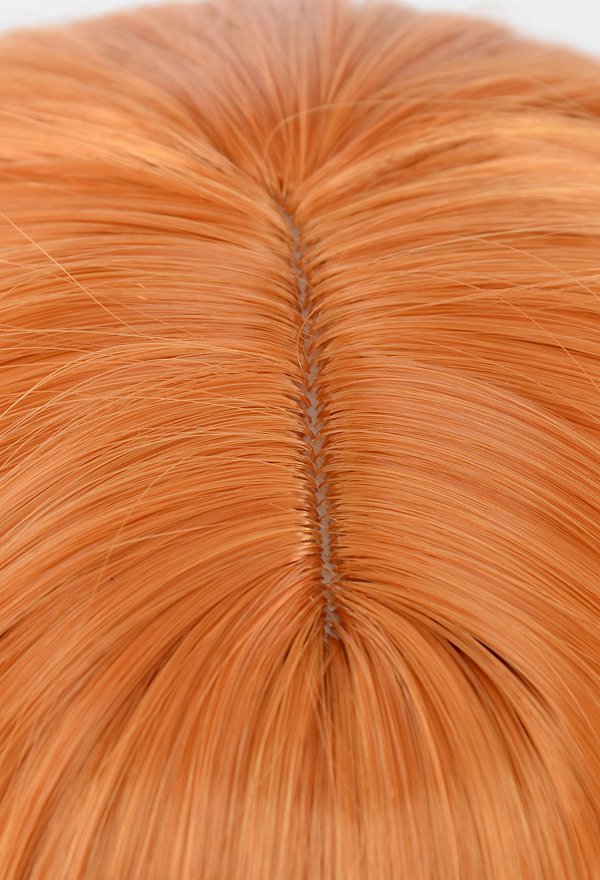 Anime Girl Cosplay Wig Layered Orange Slight Curly Long Wig With Double Ponytail