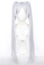 Friren Cosplay Peluca de Cola de Caballo Doble Blanco Plateado