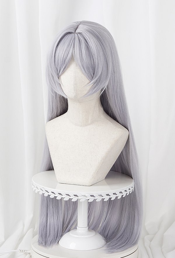 Friren Cosplay Larga Peluca Recto de Plata