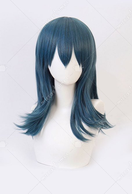 Fire Emblem Three Houses Drei Häuser Byleth Lang Blau 65cm Lockig Weiblich Cosplay Perücke