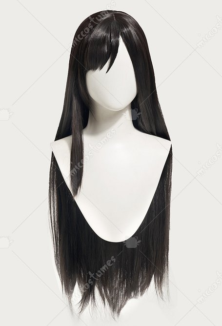 FF FF Perruque de Cosplay Tife Longue Droite Peluca
