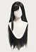 FF FF Perruque de Cosplay Tife Longue Droite Noir