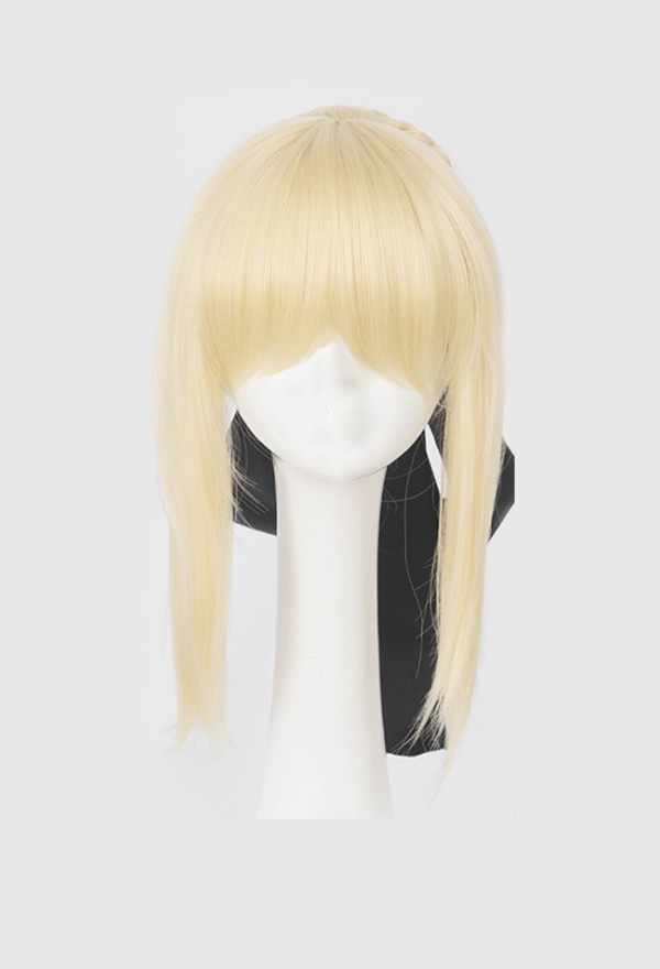 Fate Grand Order Black Saber Hellgold Mitte Länge Cosplay Perücke