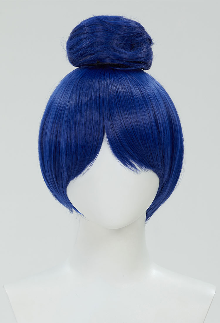 Five Nights at Freddy's Ballora Peluca Cosplay Peluca Azul Corta con Moño Alto