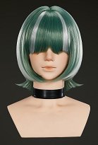 GACHIAKUTA Guita Hebby Cosplay Wig White Highlight Light Green Short Wig GACHIAKUTA Guita Hebby Cosplay Wig White Highlight Light Green Short Wig