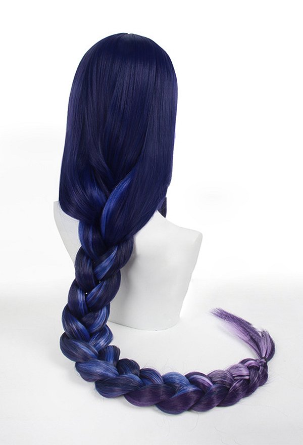 Genshin Impact Raiden Shogun Cosplay Wig Gradient Purple Long Braid Wig