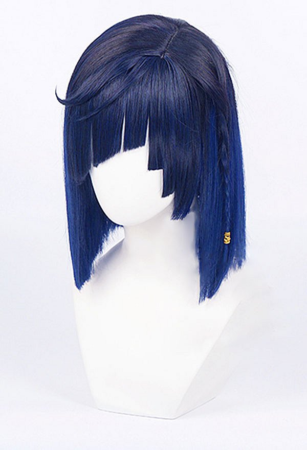 Genshin Impact Yelan Cosplay Wig Blue Short Wig
