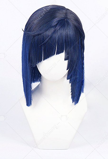 Genshin Impact Yelan Cosplay Corta Peluca de Azul