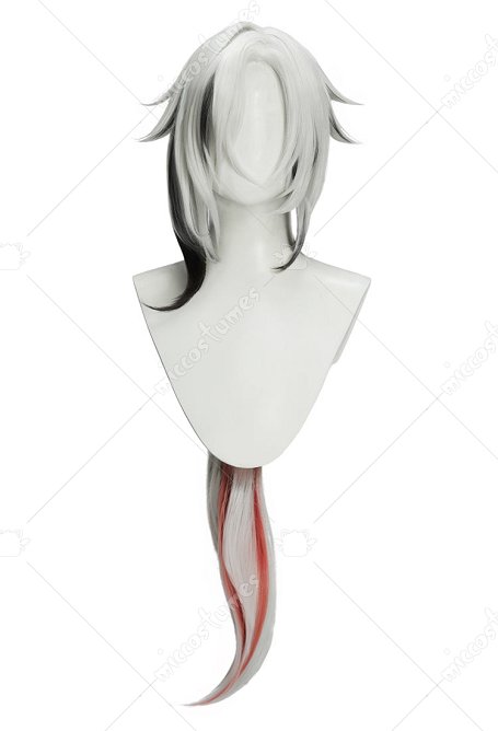 Genshin Impact Fatui Arlecchino Cosplay Perücke Schwarz Weiß Perücke