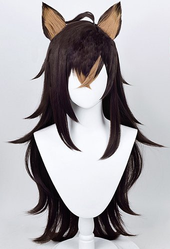 Genshin Impact Dehya Cosplay Perücke mit Ohr Game Perücke