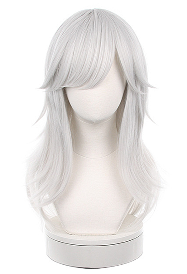 Genshin Impact Cyno Cosplay Wig Long Silver Peluca