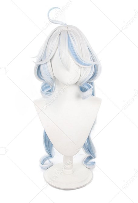 Focalors Genshin Impact Perücke Blau Cosplay Perücke