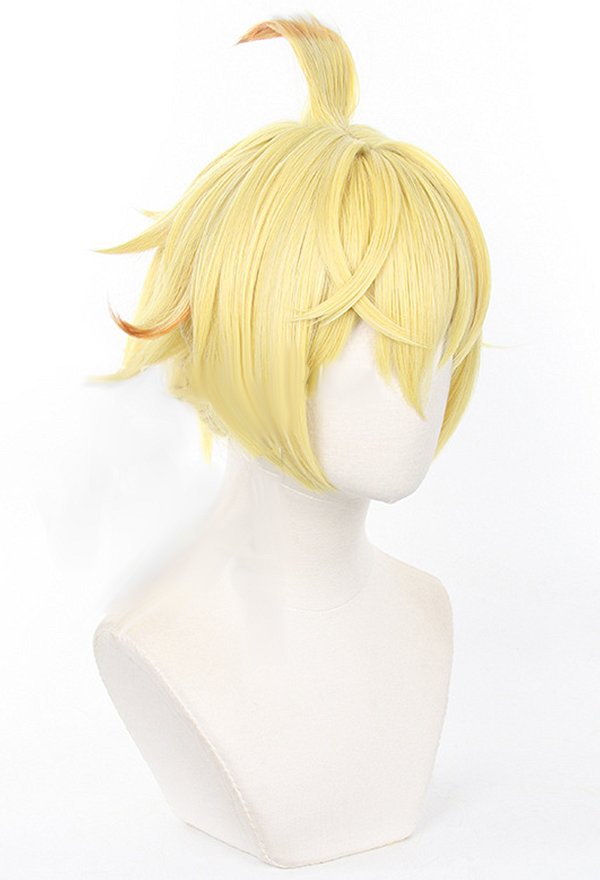 Genshin Impact Mika Short Golden Cosplay Wig
