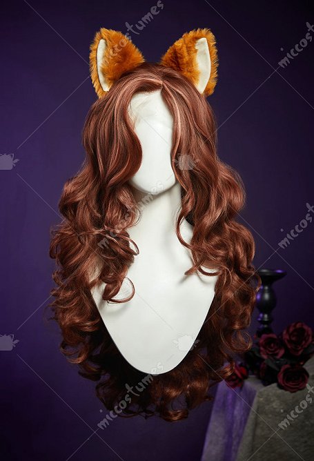 Peluca MH Clawdeen Cosplay Peluca larga y rizada de encaje marrón
