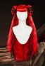 MH Ope Cosplay Wig Red Long Curly Wig Detachable Wig with Hair Extensions
