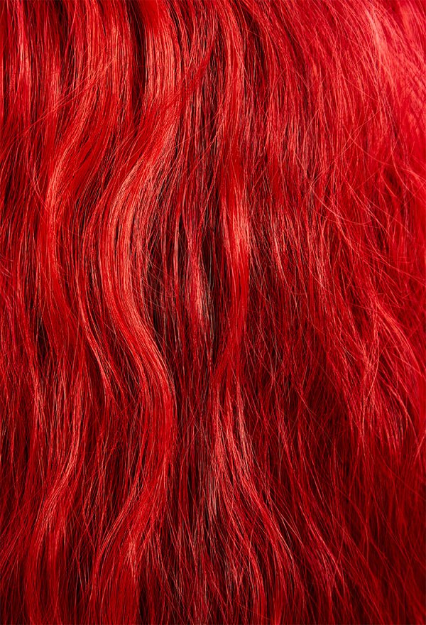 MH Ope Cosplay Wig Red Long Curly Wig Detachable Wig with Hair Extensions