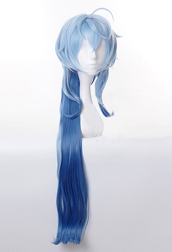 Genshin Impact Ganyu Long Gradient Larga Peluca de Cosplay Azul