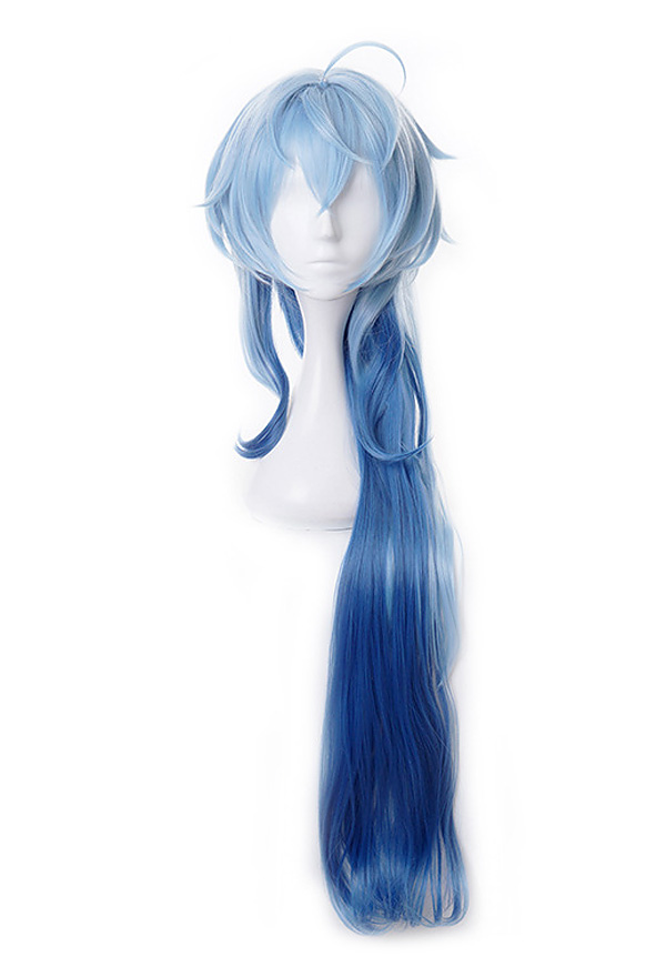 Genshin Impact Ganyu Long Gradient Larga Peluca de Cosplay Azul