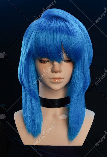 Ghost in the Shell Motoko Kusanagi Cosplay Wig Blue Short Wig
