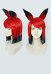 Hazbin Hotel Alastor Alastor Radio Dämon Haarklammer Schwarz Rot Cosplay Perücke mit Ohren