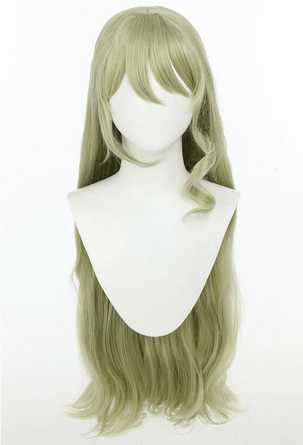 Honkai Impact 3rd Mobius Cosplay Wig Long Curly Light Green Wig