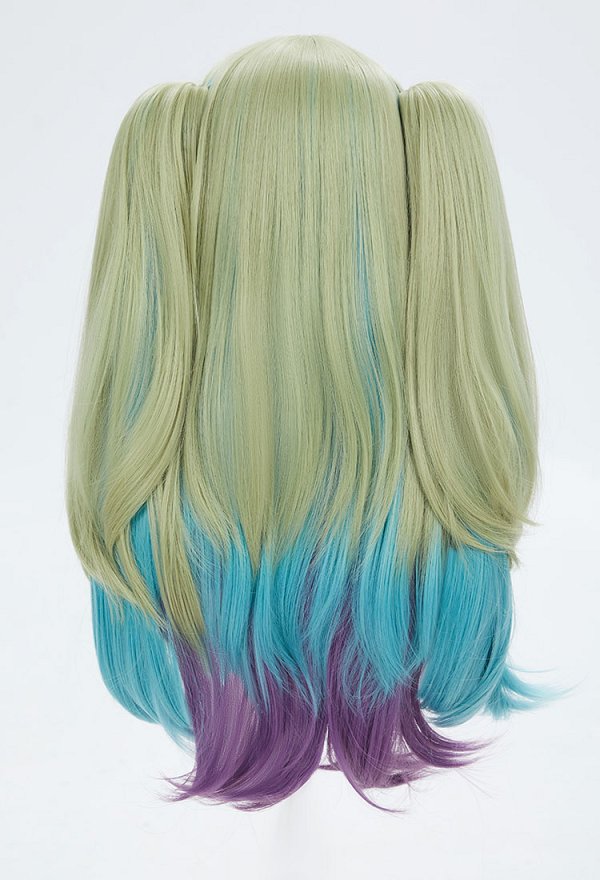 Honkai Impact 3 Mobius Cosplay Wig Green Blue Long Curly Wig