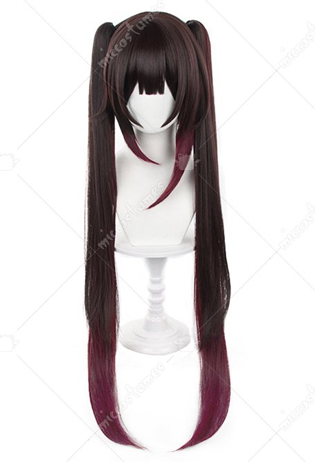 Honkai: Star Rail Sparkle Cosplay Perruque Longue Droite Brune et Rouge Perruque