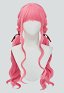 Peluca rosa rizada larga con cintas Peluca Cosplay inspirada en Nikki
